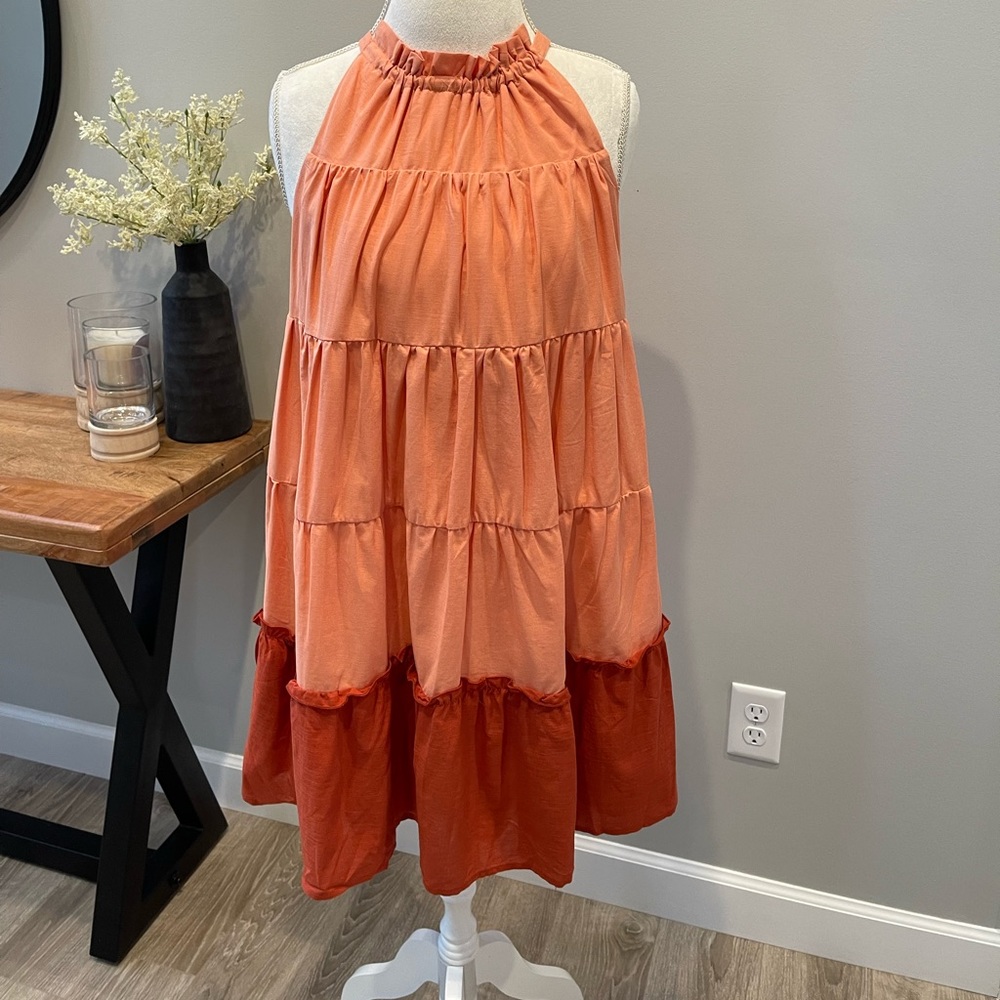 High Neck Color Block Dress